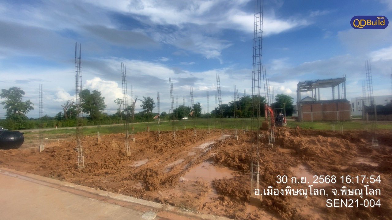 ภาพเช็กอิน งานกลบหลุมตอม่อ-แมคโคร บ้านแปลง SEN21-004 วันที่ 30 ก.ย. 2568