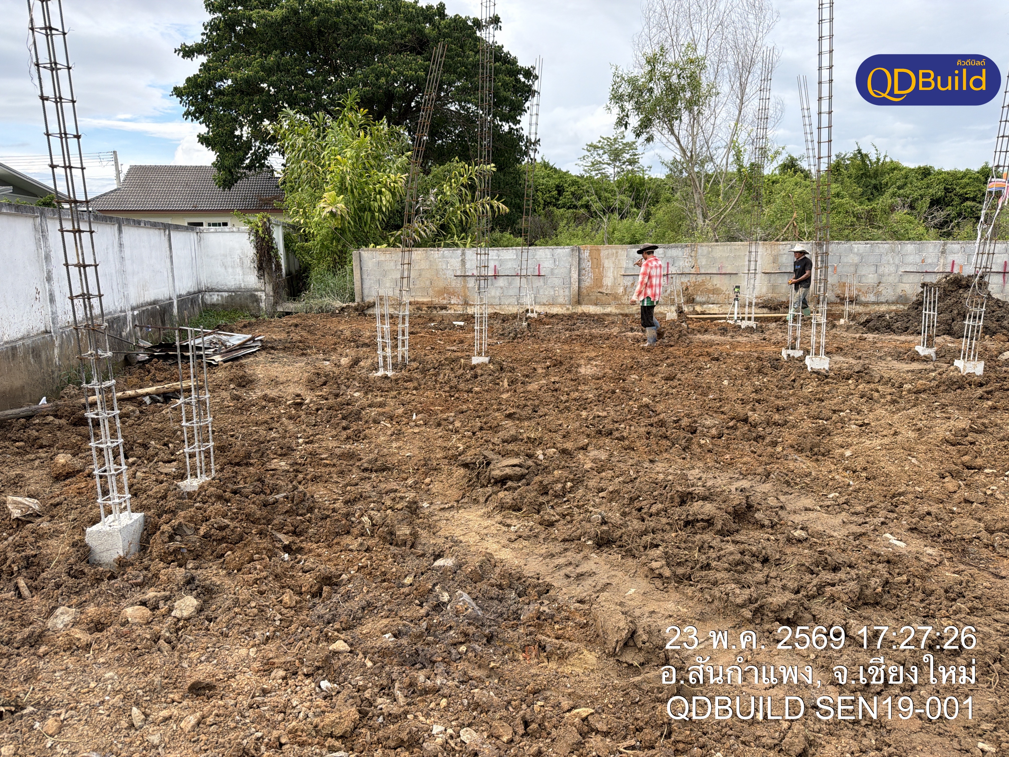 ภาพตัวอย่างประวัติการก่อสร้าง งานขุดหลุม-โครงสร้าง บ้านแปลง SEN19-001